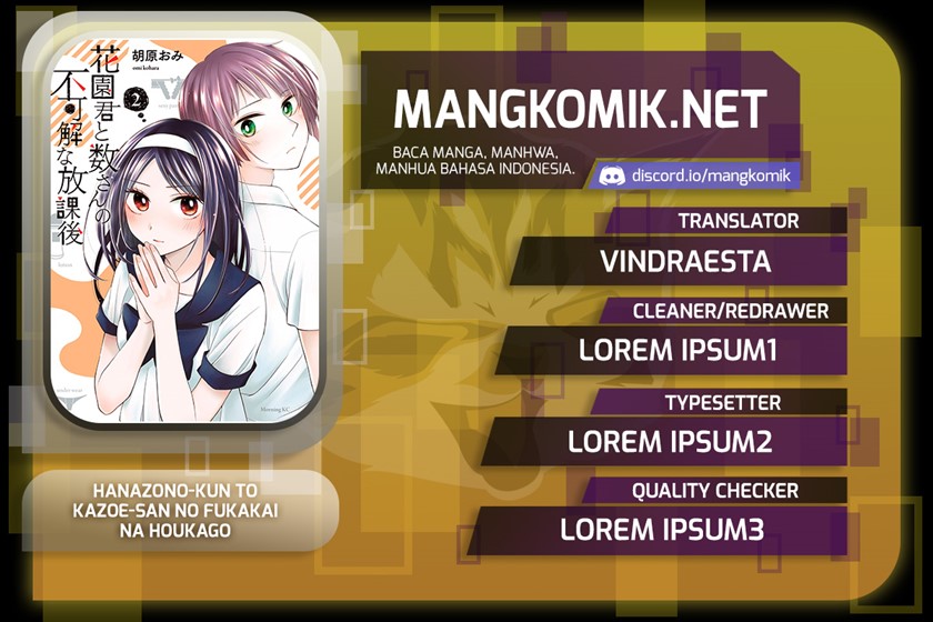 Hanazono and Kazoe’s Bizzare After School Rendezvous Chapter 15 Bahasa Indonesia